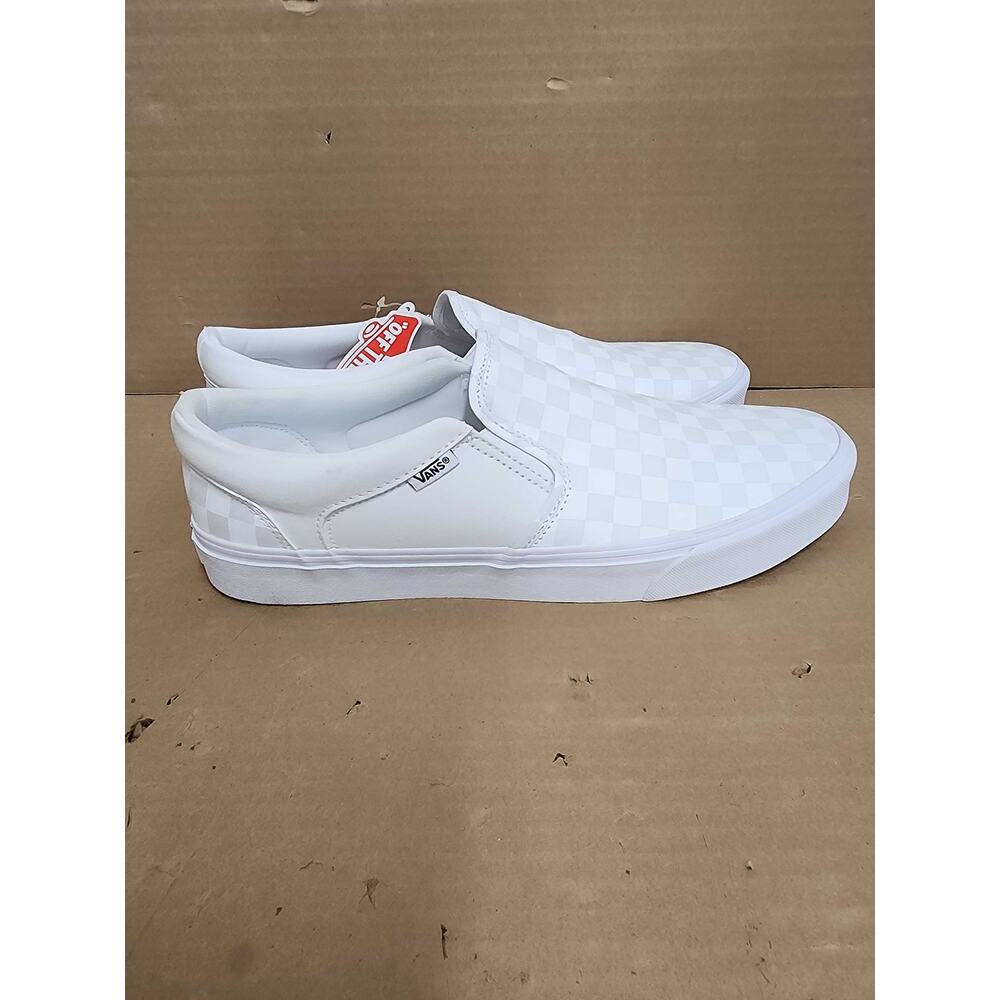 USED Vans Unisex Classic Slip-On (Checkboard) Truewhite/T Skate Shoe 13 Men US - Picture 4 of 11
